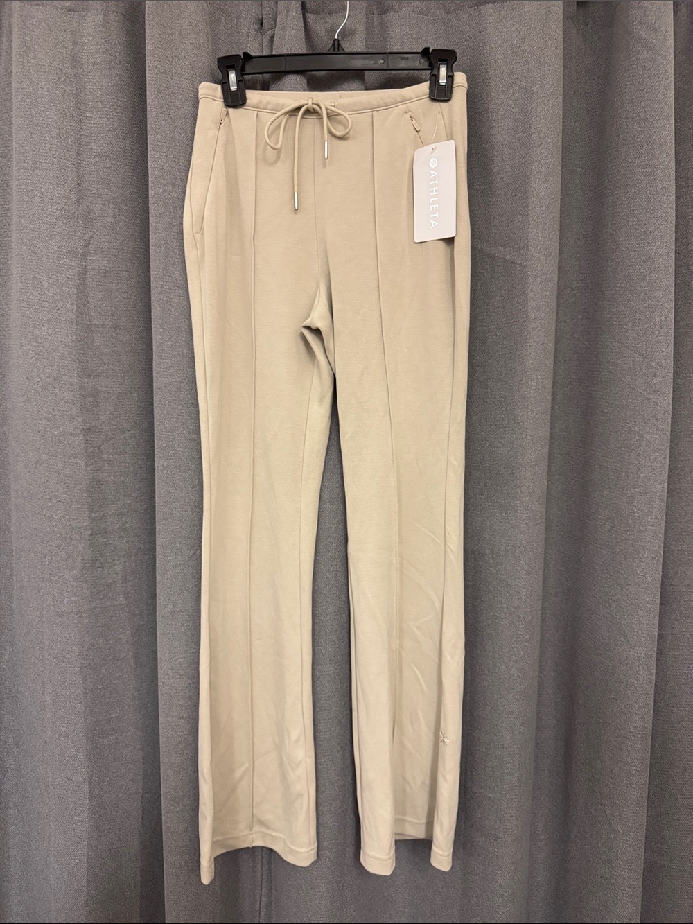 Athleta Beige Drawstring Wide-Leg Pants